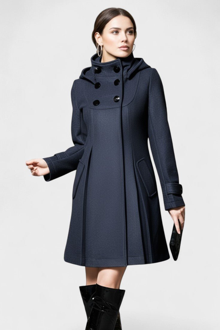 Lenka™ | Elegant frakke med hætte
