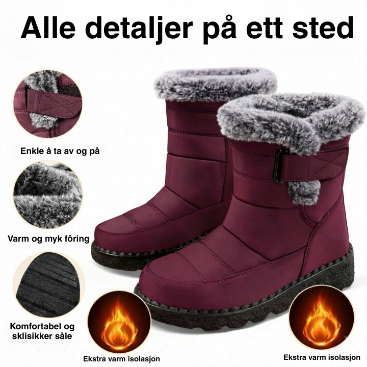 Vinterankelstøvler – Fôret med fleece, sklisikre og vannavvisende